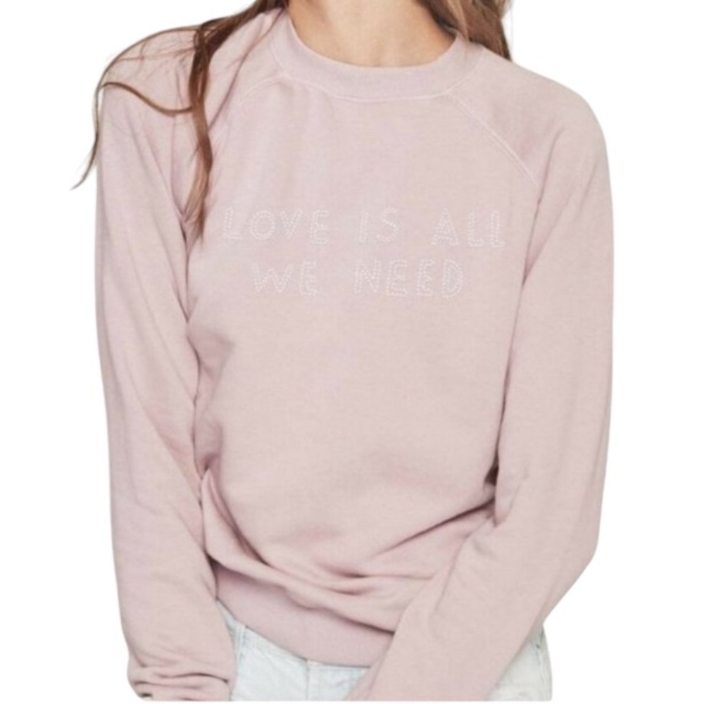 Spiritual Gangster All You Need is Love Mauve Crew Neck Sweatshirt Size S